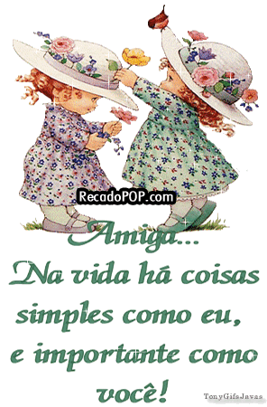 Amigo... Na vida h coisas simples como eu, e importante como voc!