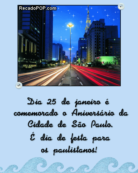 Dia 25 de Janeiro  comemorado o Aniversrio da cidade de So Paulo.  dia de festa para os paulistanos! Avenida Paulista  noite.