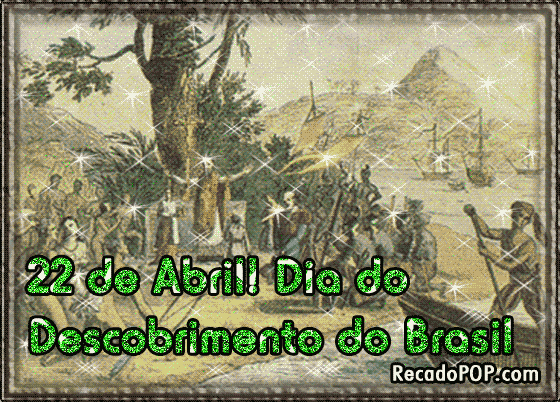 22 de Abril. Dia do descobrimento do Brasil. ndios e portugueses no litoral.