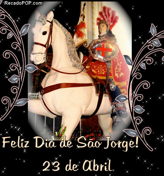 Feliz dia de So Jorge. 23 de Abril. So Jorge guerreiro montado em seu cavalo.