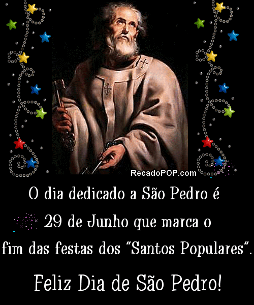 O dia dedicado a So Pedro  29 de Junho, que marca o fim das festas dos Santos Populares. Feliz Dia de So Pedro!